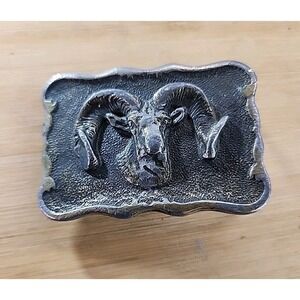 Vintage Wyoming Studio Art Works James Lind Big Horn Sheep Belt Buckle 1976 N-20